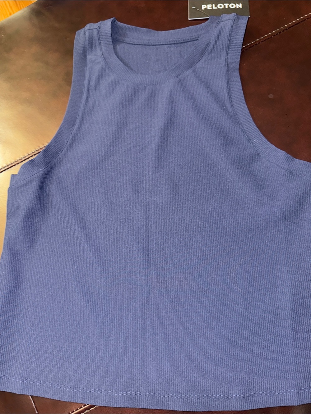 Peloton Deep Blue Ribbed Racerback Tank - Picture 3 of 9